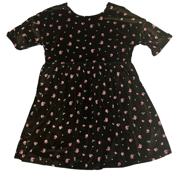 ASOS Design | Black Velvet Floral Printed Mini Dress | Size M | NWOT - Picture 5 of 14